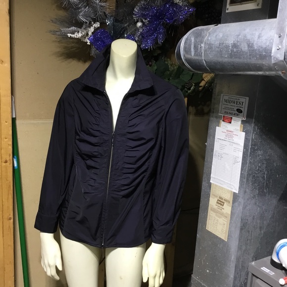 Armani Collezioni Jackets & Blazers - Armani Collezioni Black Zipper Shirt/Jacket